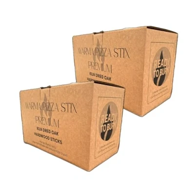 Image of Small Boxes Warma Oak Pizza Stix Oven Wood Logs Kiln Dried Hardwood Kindling Sticks Fuel For Ooni Uuni Nero Dellonda Portable Ovens Garden Camping BBQ Burner Stove 2 x