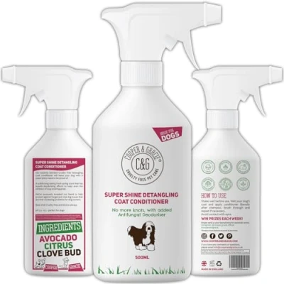 Image of Dog Detangler Spray 500ml Cruelty Free Leave In Conditioner For De Matting Dogs Leaves Fur Tangle Professional Grooming Formula