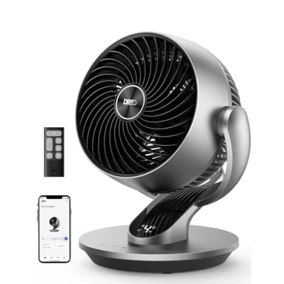 Image of Dreo Smart Table Fan for Bedroom, 28dB Silent Air Circulator with Remote, 7 Inch Diameter Cooling Quiet Desk Fan, 120 Vertical Manual+90 Horizontal Oscillating, 4 Speeds, 5 Modes, 12H Timer