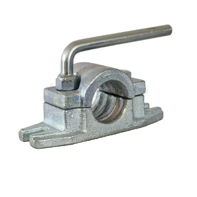 Image of Jockey Wheel Clamp Prop Stand Fixing Bracket Mount For 48mm Ribbed Wheels Holder Drawbar Propstand Trailer Towing