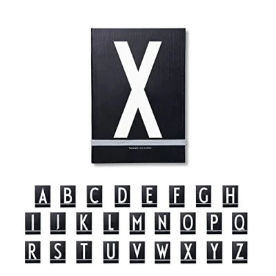 Image of Design Letters Personalised Black Notebook (A Z) 2025 Diary A5 Hardcover with Ribbon Bookmark Ideal as Journal, Diary, Planner Journal 146 Pages for Office, School, Home