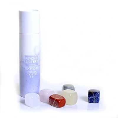 Image of Psychic Sisters Zodiac Crystal Set Cancer 6 Different Gemstones Handmade in The UK Individually Chosen Crystals Reiki Cleansed &amp; Energised Unique