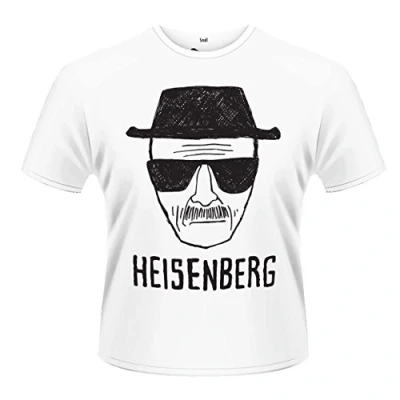 Image of Plastic Head Men&#039;s Breaking Bad Heisenberg Sketch Short Sleeve T Shirt, White, Medium