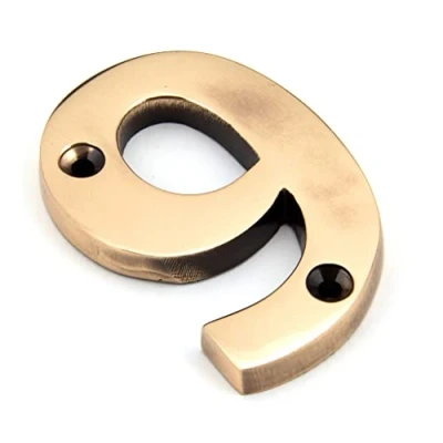 Image of From The Anvil Polished Bronze Numeral 9