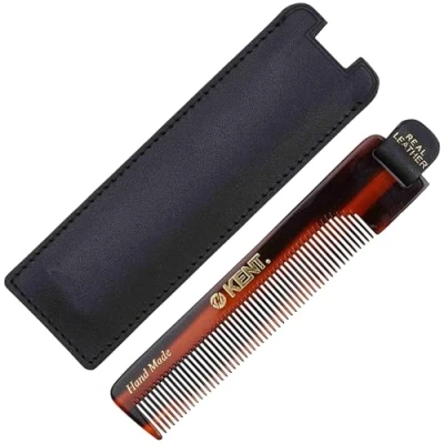 Image of Kent Handmade Fine Toothed Comb with Leather Tab and Case