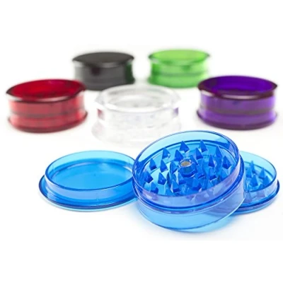 Image of Plastic Herb Magnetic Grinder 3 Part Shark Teeth Assorted Colours (Blue)
