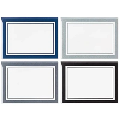 Image of Hallmark Blank Cards Assortment with Organizer, Black &amp; White Stripes (40 Note Envelopes) for Graduation, Just Because, All Occasion
