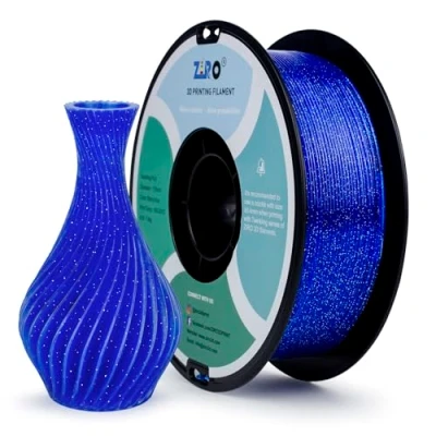 Image of ZIRO PLA Glitter Filament 1.75mm 3D Printer Twinkling Color Series 1kg (2.2lbs), Dimensional Accuracy +/ 0.03mm, Blue