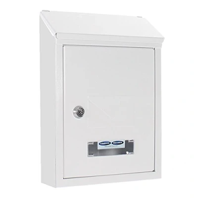 Image of Rottner Udine Steel Post Box White, 300x215x70 mm