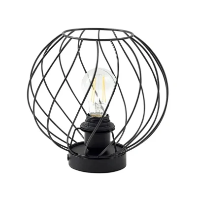 Image of Lindby table lamp Danika, black, metal, Ø 25 cm