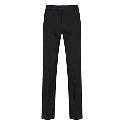 Image of Trutex School Trousers for Boys (7 16+ Years), Slim Leg Boys, Stain Resistant Senior Trousers, Adjustable Fit Boys&#039; Genuine Uniform Black