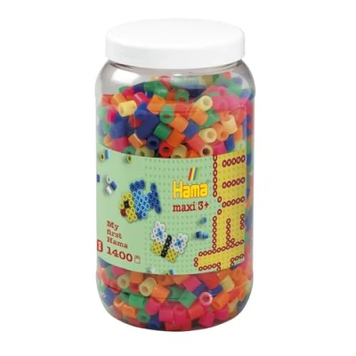 Image of Hama 10.8542 1,400 Maxi Beads in Tub Neon Mix, S