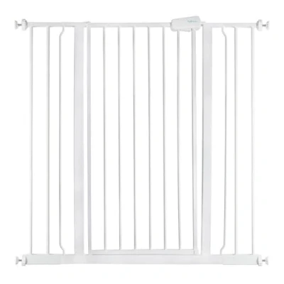 Image of Safetots Extra Tall Metal Safety Gate Pressure Fit, 100.8cm 108.4cm, White, 104cm in Height, Stair Gate, Baby Easy Installation