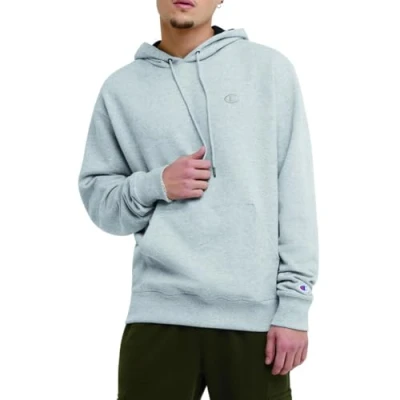 Image of Champion Men&#039;s Powerblend Pullover Hoodie Hoody, Oxford Gray, M UK