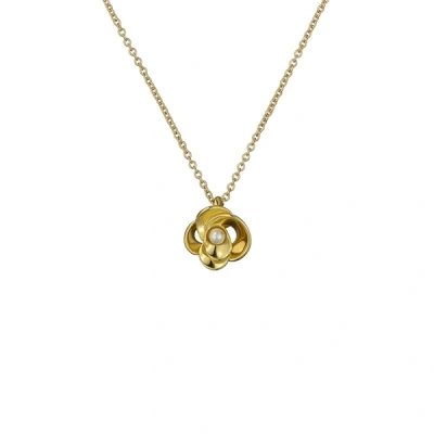 Image of Ted Baker Flora Pearl Flower Pendant Necklace For Women (Gold/Pearl)