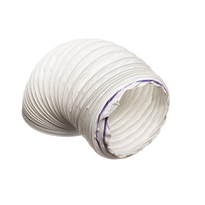 Image of 1 metre PVC (Plastic) Flexible White Ducting, Condenser Tumble Dryer Ventilation Cooker Hood Venting Hose 102mm Diameter for 100mm Ducting