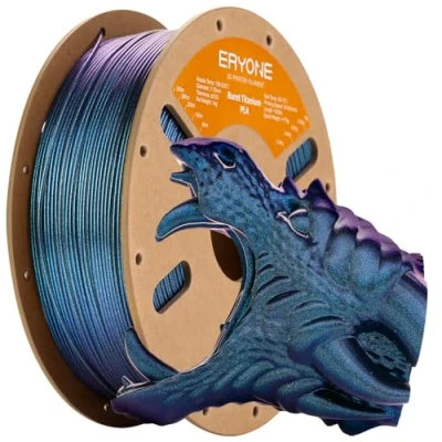 Image of ERYONE Glitter PLA Filament for 3D Printer, 1.75mm +/ 0.03mm, 1kg(2.2LBS)/Spool, Burnt Titanium Cyber Black