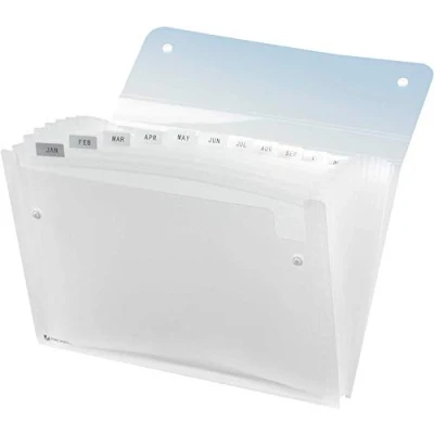 Image of Rexel Ice Expanding File Clear 13 Pockets, 260 Sheet Capacity