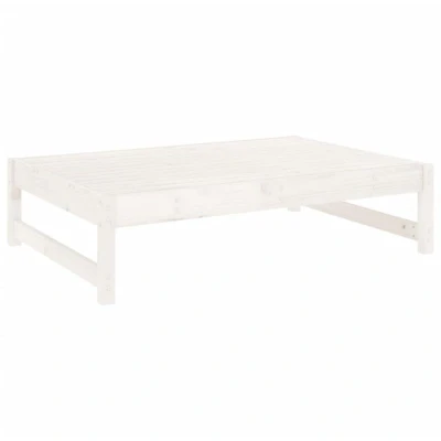 Image of vidaXL Garden Footstool White 120x80 cm Solid Wood Pine
