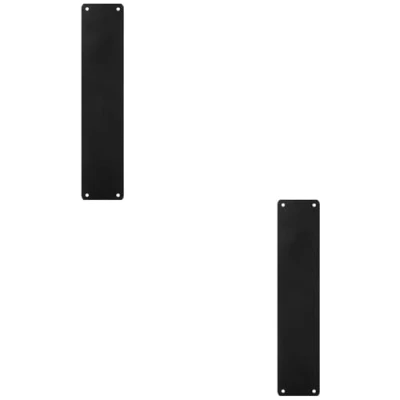 Image of 2 Pack Plain Door Finger Plate 350 x 75mm Matt Black Steel Push