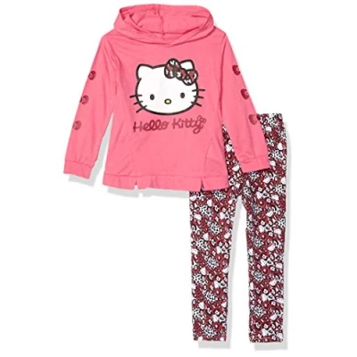 Image of Hello Kitty Little Girls 2 Piece Hoodie and Pant Legging Set, Rose, 5