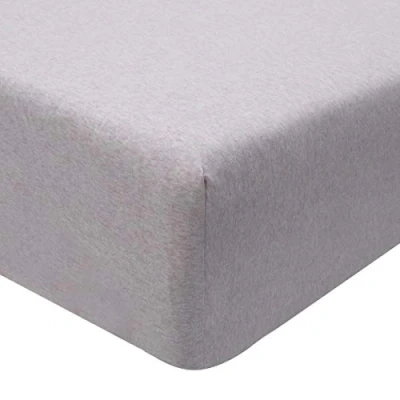 Image of Sleepdown Jersey Melange Pink Fitted Sheet Warm Cosy Easy Care Plain Yarn Dyed Bedding Bedsheet Bed Linen Double