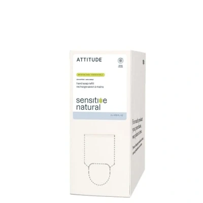 Image of ATTITUDE Gentle Hand Soap for Sensitive Skin, EWG Verified, Enriched with Oats, Dermatologically Tested, Vegan, Unscented, Bulk Refill, 2 Liters