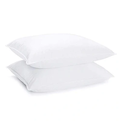 Image of EGYPTO Natural Goose Feather and Down Pillow, Medium Soft Pillow Double Stitched with Self Piping 233 Thread Count 100% Cotton Cover (2 Pillow)