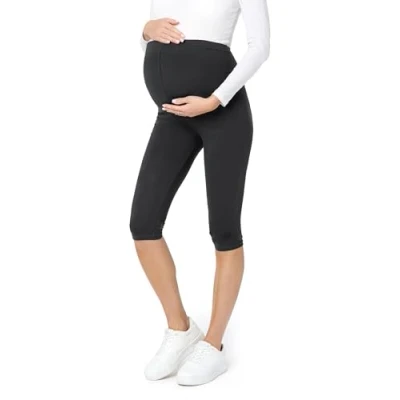 Image of Be Mammy Womans 3/4 Maternity Leggings Tights BE20 229(Black, XXL)