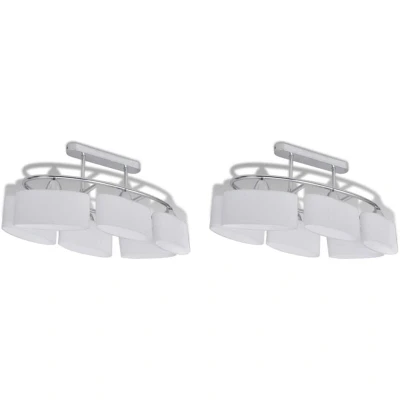 Image of vidaXL Ceiling Lamp with Ellipsoid Glass Shades 2 pcs E14