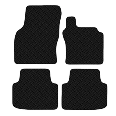 Image of Carsio Car Mats For VW Passat 2015 Onwards 3mm 4pc Set Tailored Fit Rubber Floor Mat Complete Accessory Black Custom Fitted Anti Slip Backing, Heavy Duty &amp; Waterproof