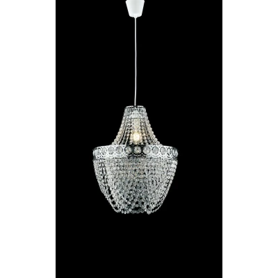 Image of BOLERO Pendant Ceiling Light Chrome, Acrylic 40x49cm