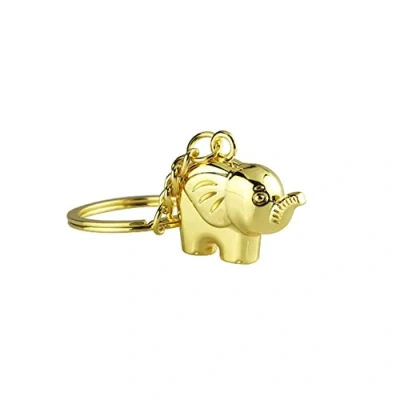 Image of ARFUKA Keyring Elephant Pendant Keychain Metal Key Ring Charm Jewellery Christmas Birthday Gift Keyrings Chain Holder for Men and Women Gold