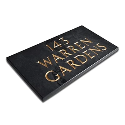 Image of Premium Charcoal Grey Slate House Signs, Personalised With Your Name/Number (250mm x 460mm 20mm)