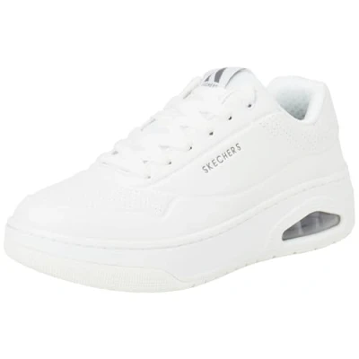 Image of Skechers Men&#039;s Uno Court Low Post Trainers, White, 9.5 UK