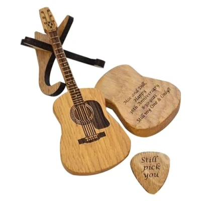 Image of Guitar Picks, Pick Holder, Plectrums, Acoustic Plectrums Wooden Box For Guitar, Box, Picks Lovers