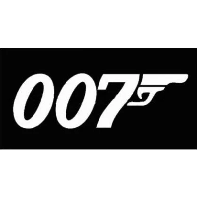 Image of PJ4U 11 x 3.3 CM Approx 007 Bumper Sticker Vinyl Car Decal White