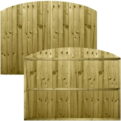 Image of Width: 6ft (183cm) x Height: (@Shoulder) 4ft (120cm &amp; 140cm Top of the Dome) Premier Dome Fence Panel Treated Vertical Feather Edge Closeboard Boards Fully Framed