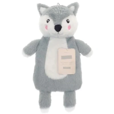 Image of Hot Water Bottle with Cover 1 Litre Fluffy Faux Fur Fleece Durable Winter Warm Natural Rubber Adults and Kids Cute Animal Novelty Plush Bag Cosy Gifts (Fox)