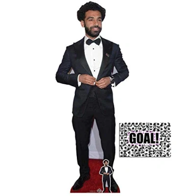 Image of BundleZ 4 FanZ Mohamed Salah Footballer Lifesize Cardboard Cutout/Standup Fan Pack, 177cm x 68cm Includes Mini Cutout and 8x10 Photo
