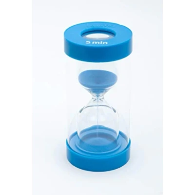 Image of TickiT 92234 ClearView Magnifying Sensory Sand Timer, 5 Min, 72 mm Dia, Blue