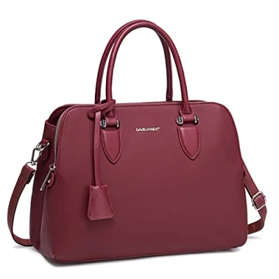 Image of David Jones Women&#039;s Bugatti Handbag Top Handle Faux Leather Bag Multiple Pockets Tote Shoulder Crossbody Ladies Elegant Shopping Shopper Satchel City Red