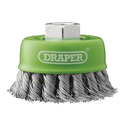 Image of Draper Stainless Steel Twist Knot Wire Cup Brush, 75mm, M14
