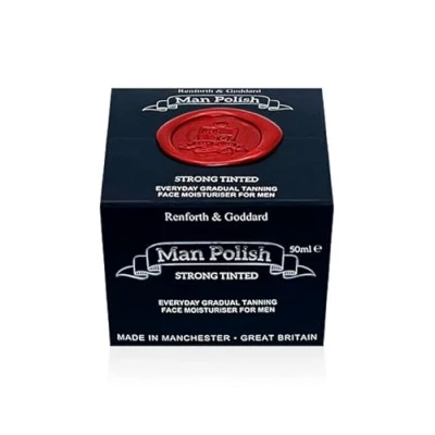 Image of Man Polish Strong Tinted Premium Gradual Self Tanning Face Moisturiser for Men 50ml
