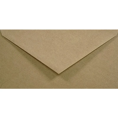 Image of Netuno 100x Long Brown Kraft Paper envelopes DIN DL 110x220mm 8.66x4.33 inches 100gsm gummed Pointed Flap windowless ECO Recycled Retro Vintage Ideal for Invitations Wedding Christmas Greeting Cards