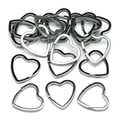 Image of Baker Ross AW684 Heart Shaped Split Metal Rings (Pack of 20)