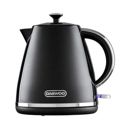 Image of Daewoo Stirling Collection, Pyramid Kettle 1.7 Litre, User Friendly, Easy Cleaning, Safety Features, 360 Swivel Base, Full Removable Lid, Water Level Gauge, Part Of A Black
