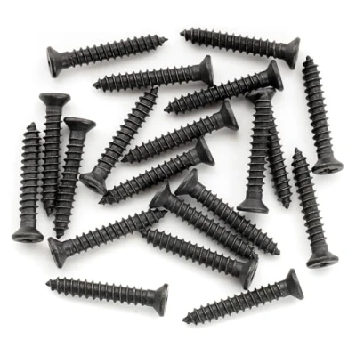 Image of Musiclily Ultra Metric M2.6x16mm Stainless Steel Neck Humbucker Mounting Ring Screws Phillips Flat Head Countersunk for Electric Guitar, Black (Set of 20)