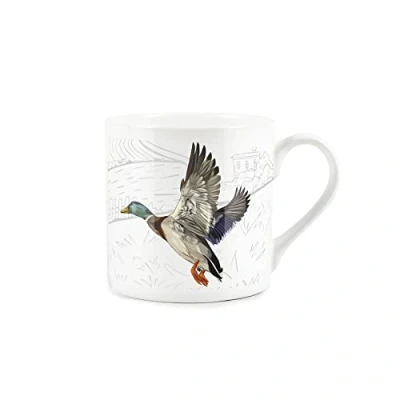 Image of Purely Home Countryside Farmyard Flying Mallard Duck Fine Bone China White Mug Coffee/Tea Present Gift for Animal Lovers