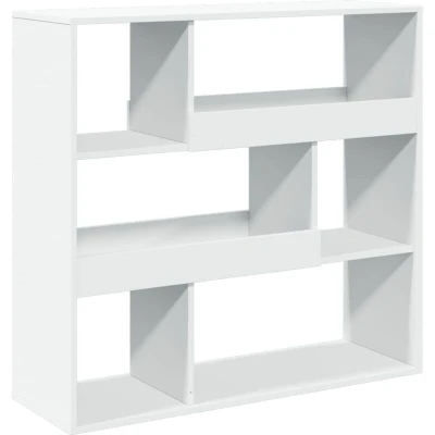 Image of vidaXL White Engineered Wood Bookcase Bookshelf Storage Cabinet with 6 Shelves, 100x33x94.5 cm, Suitable for Living Room, Office, Study Area
